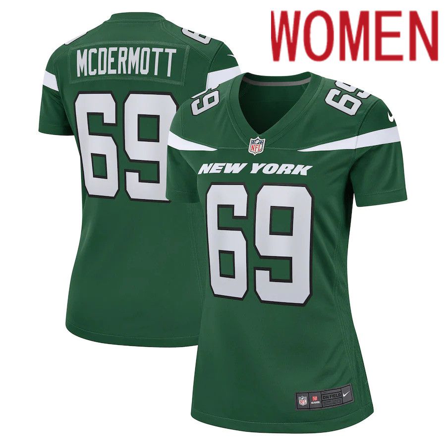 Cheap Women New York Jets 69 Conor McDermott Nike Gotham Green Game NFL Jersey